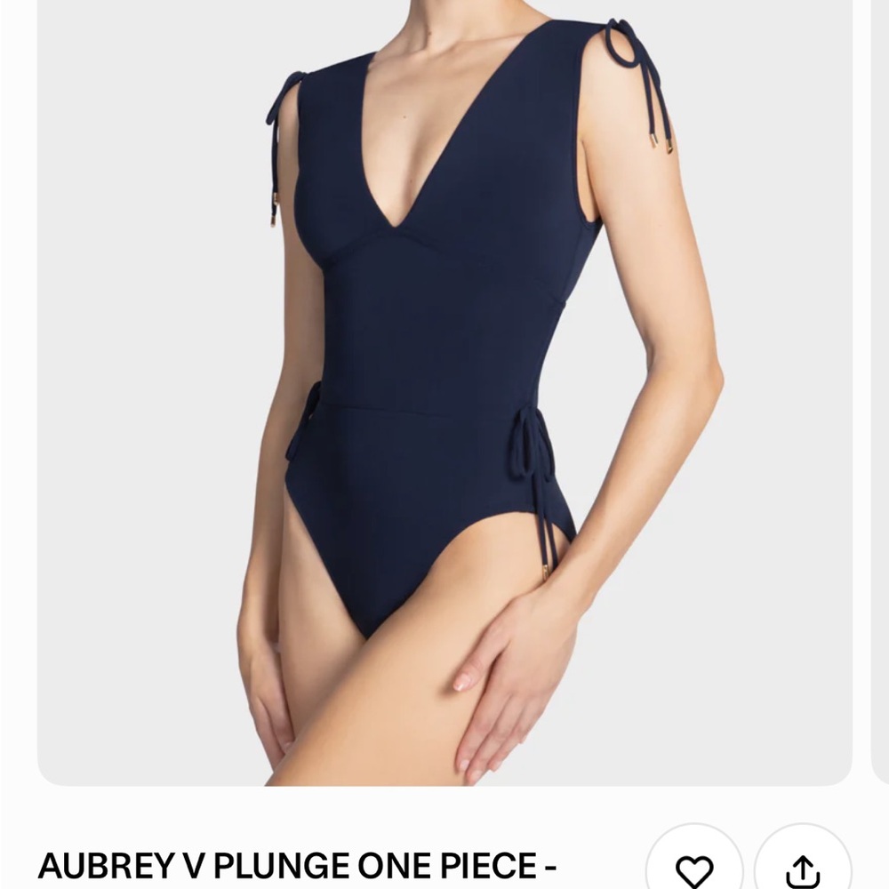 Robin Piccone Navy Aubrey V Plunge One Piece